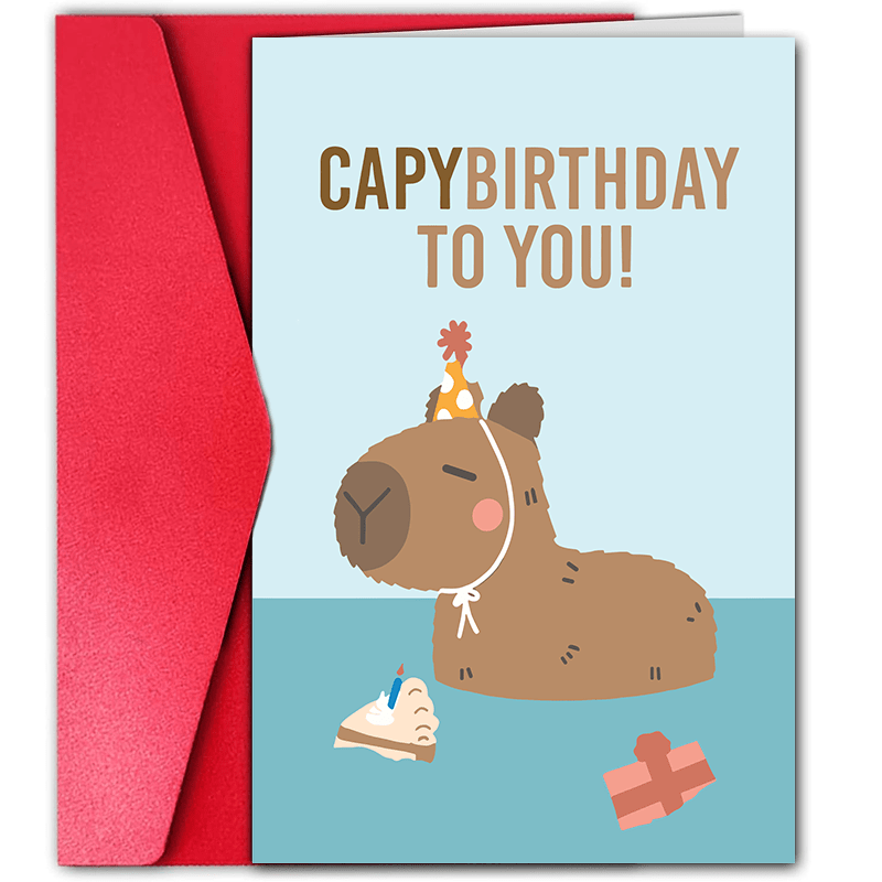 

1pc, Capybara Birthday, Cute Birthday Card For Friend Cute Birthday Card For Him Cute Birthday Card For Her Cute Birthday Card For Boyfriend