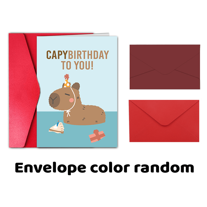 TEMU 1pc, Capybara Birthday, Adorable Birthday Card For A Friend, Birthday Card For Him, Sweet Birthday Card For Her, Lovely Birthday Card For