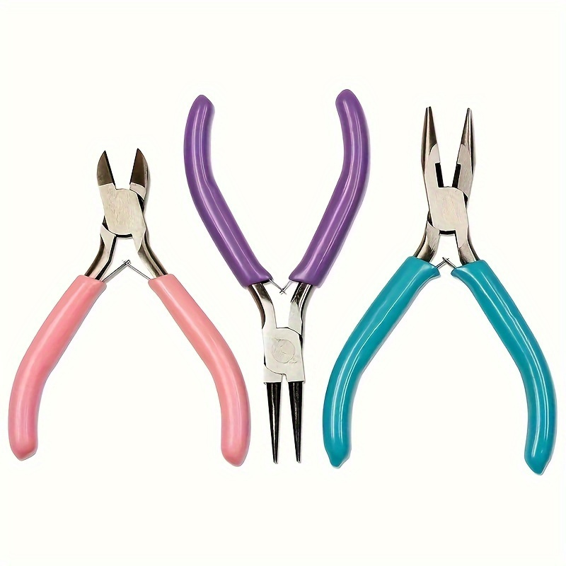 

Jewelry Making Pliers Set: Three-color Pliers For Diy Jewelry Making And Repairing - Beading Tools