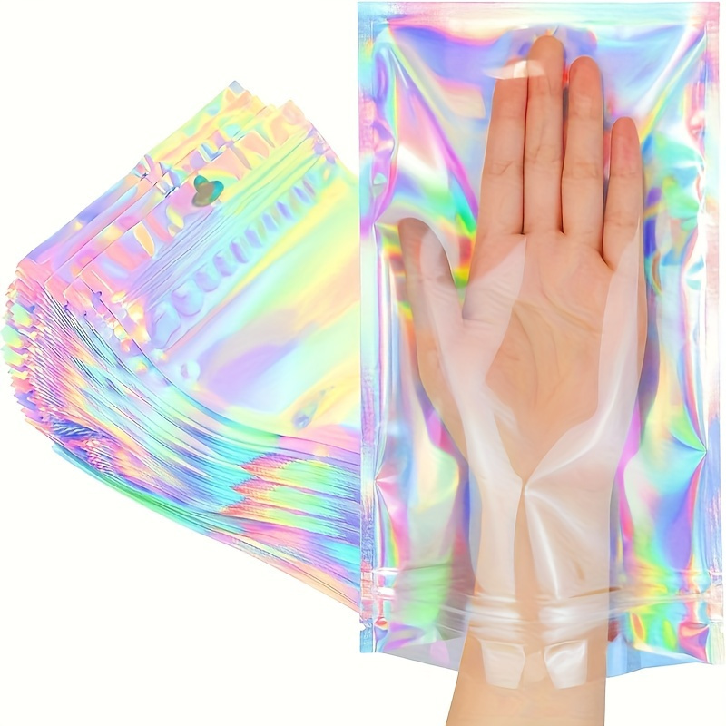 E-shop 30 Stück Holografische Beutel, Geruchshemmende Beutel, Wiederverschließbare Folienbeutel Film Probenbeutel, für Party Geschenkverpackung,