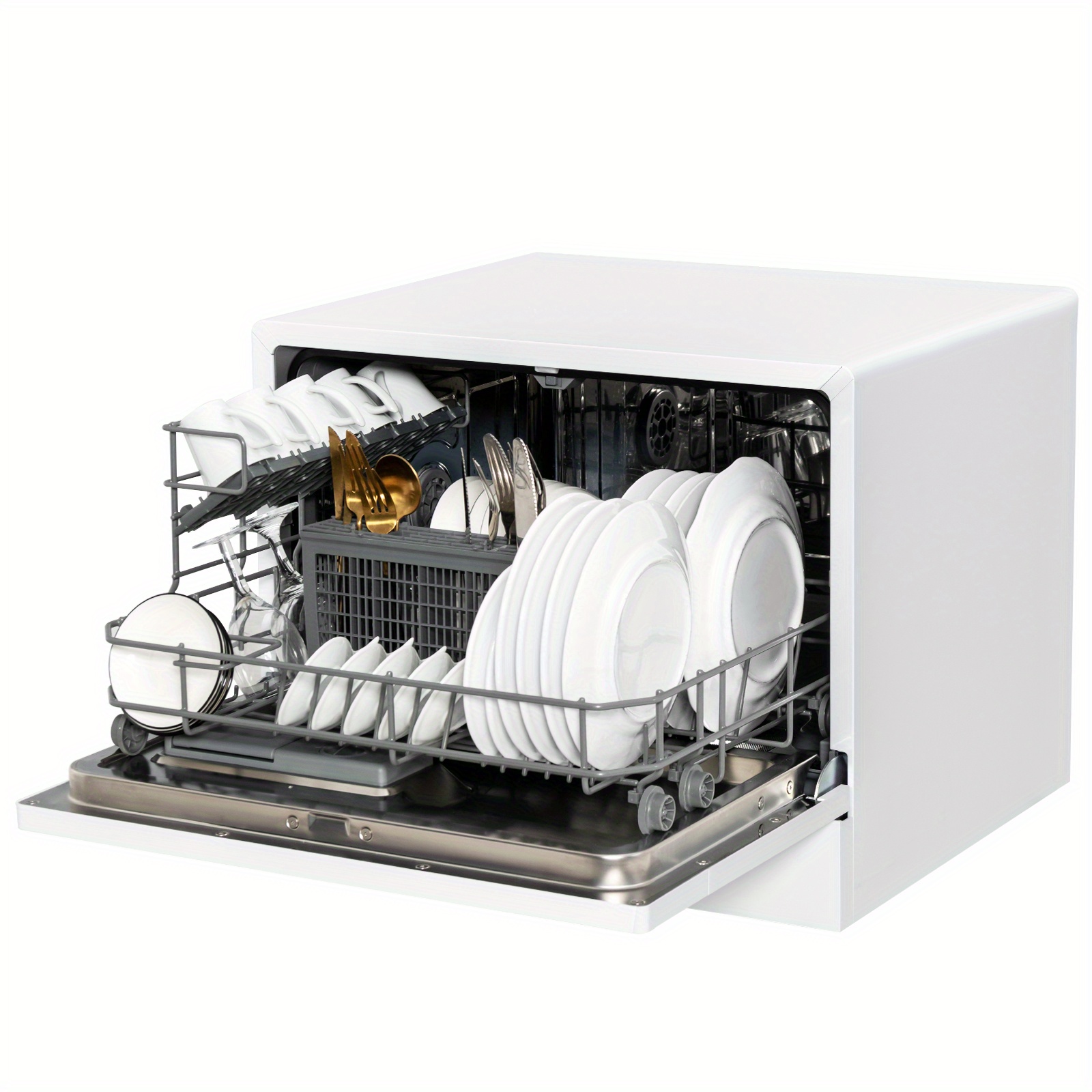 

Lifezeal Compact Countertop Dishwasher 6 Place Settings W/ 5 Washing Programs & 24h Timer
