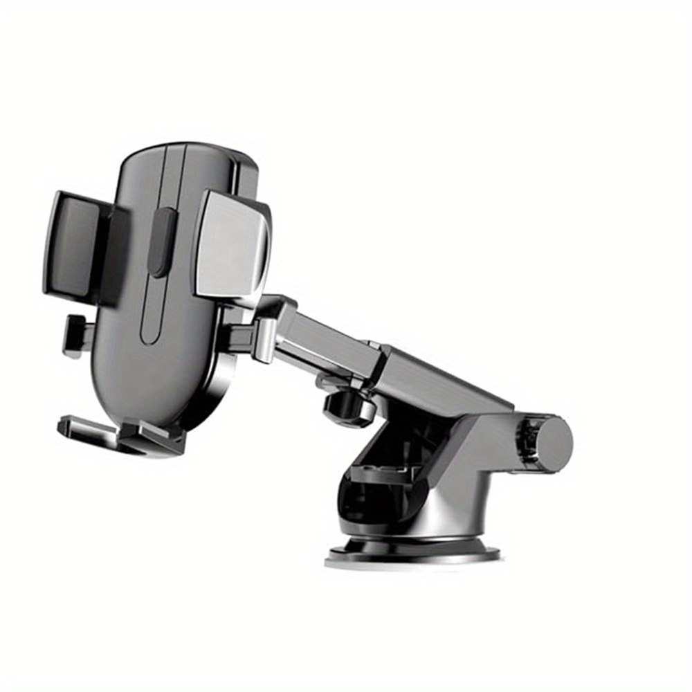 TEMU Mount Phone Holder Adjustable Length & Height, 360 Rotation, Telescopic, Suction Cup, Dashboard For Iphone, & Andriod - Black