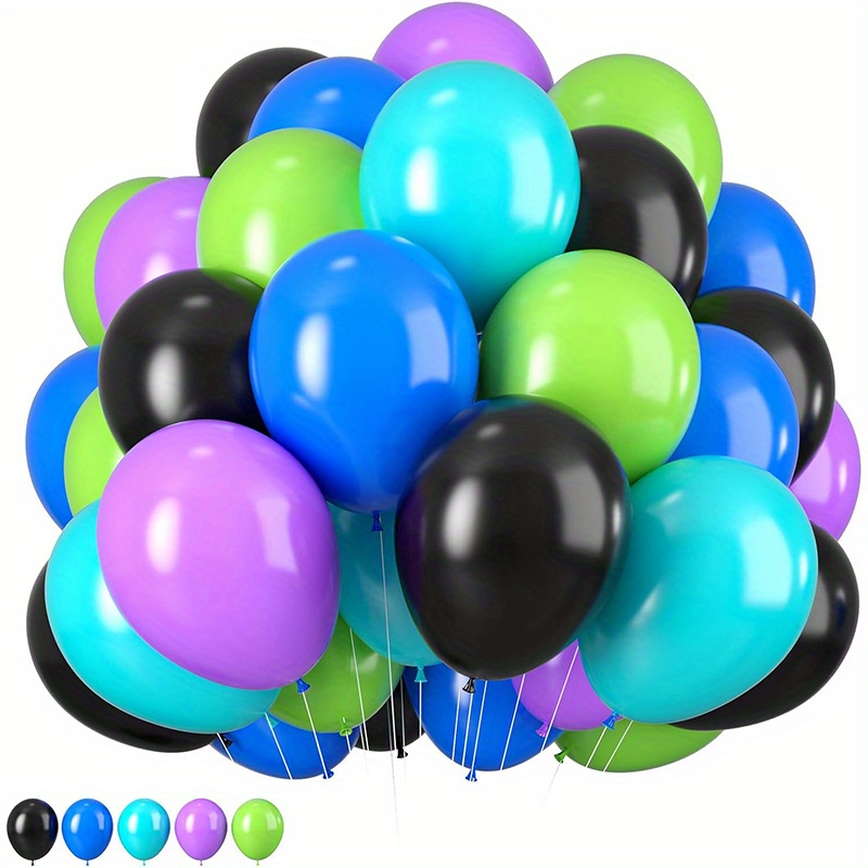 

45pcs Purple Blue Green Black Game Balloon Garland Kit For Video Game Theme Birthday Party Decorations, Gamer Decorations