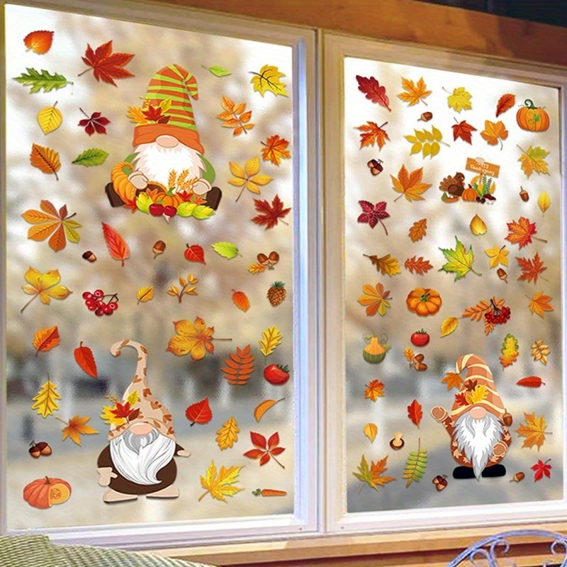 

93pcs & Clings Set - No Needed, Reusable Fall- Decals For Decorations, For , , And