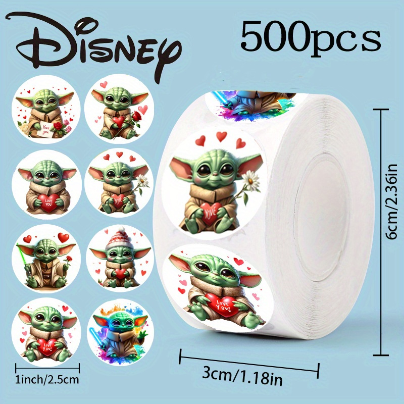 

Disney Officially Licensed 500-piece Yoda & Lightsaber Star Wars Sticker Set - Perfect For Gifts, Sealing, Labeling, Office Supplies, Journals, Envelopes & More