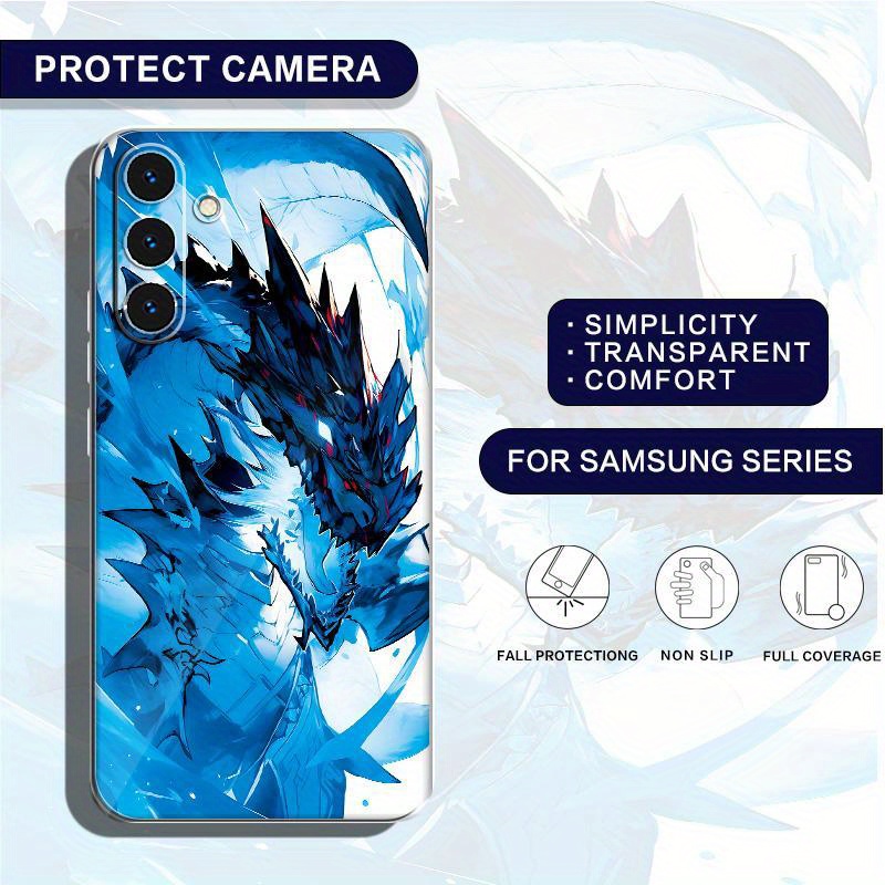 Angry Ice Blue Dragon Phone Case For Samsung Galaxy A55 5g/54/a14/a15 ...