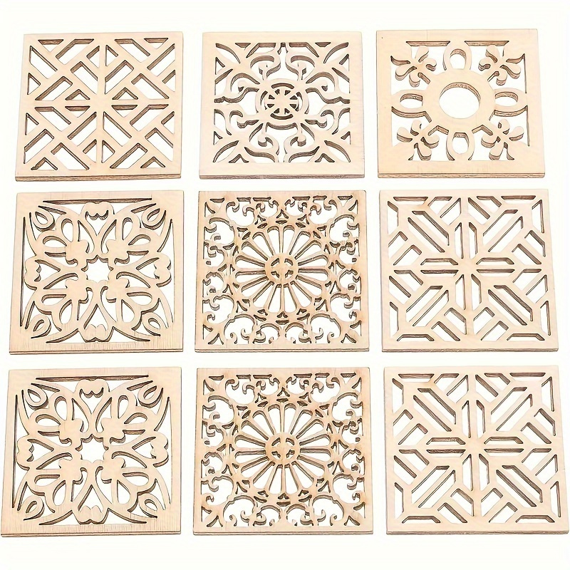 20pcs Wooden Crafts, Wooden Shape Crafts, Wooden Flower Pieces, Unfinished Wooden Discs, Wooden Parts Crafts, Wooden Decorations, Wooden Pieces Crafts Painting
