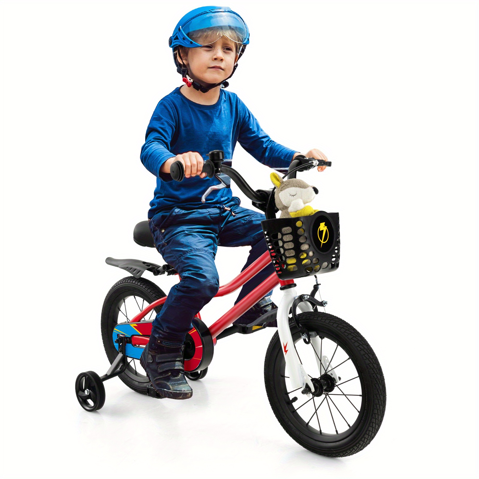 

Lifezeal 14" Kid' S Bike W/ Removable Training Wheels & Basket For 3-5 Years Old Red