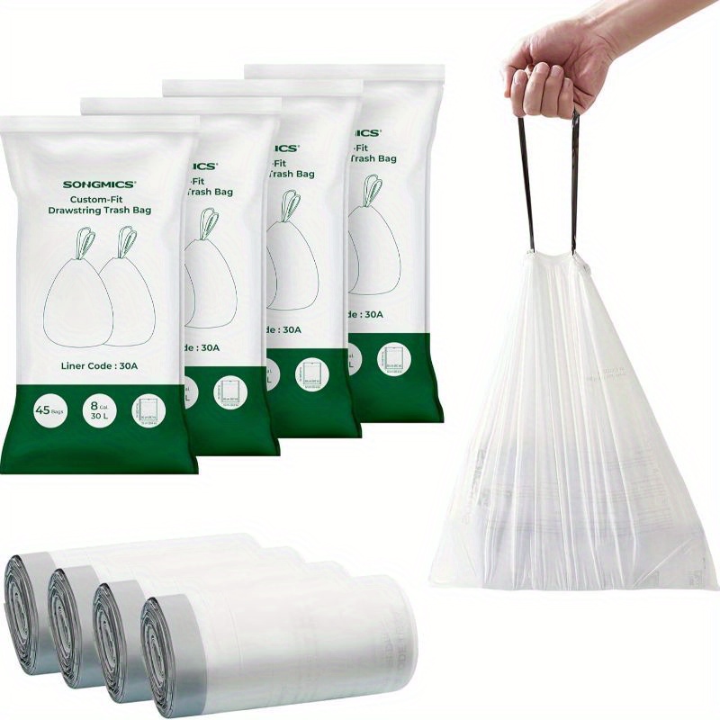 

Songmics Trash Bags For 8-gallon (30l) Trash Cans, Drawstring Kitchen Garbage Bags, Pre-separated