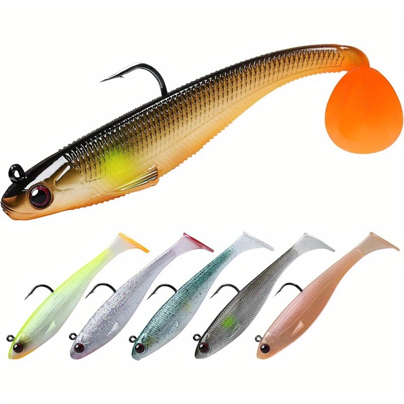 

Pre-rigged Soft Fishing Lures, Well-made Easy Catching Lures For Family Fishing, Great Action Swimbait With Spinner, All-conditions Fishing Gear For Bass Trout Walleye, Crappie Fishing Jigs