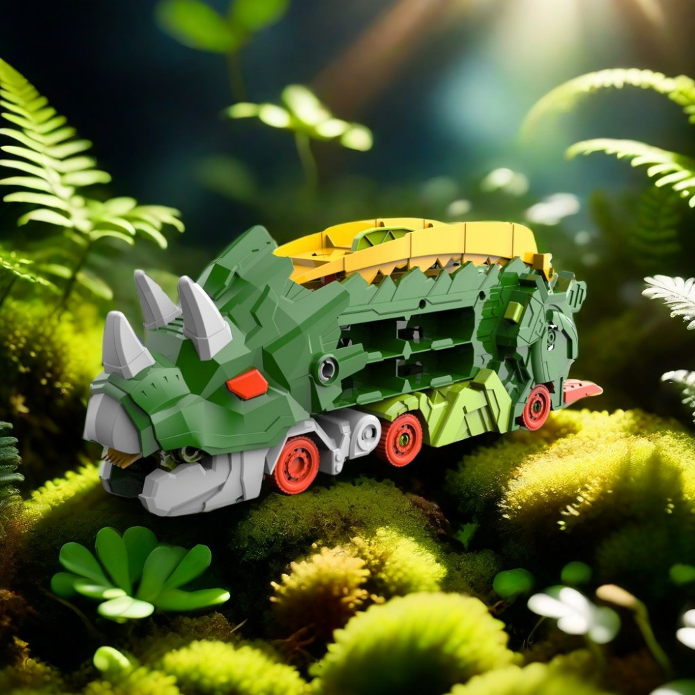  dinosaur transformer track toy car launcher alloy mini vehicles childrens slide engineering vehicle manual push operation mode toy trucks details 4