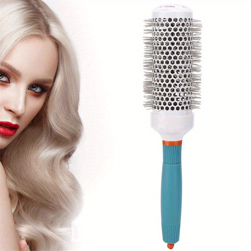 

Professional Nylon Bristle Hair Styling Comb - Aluminum Round Curling Brush With Honeycomb Ventilation For Heat Distribution, Non-slip Handle - Blow Drying & Shaping