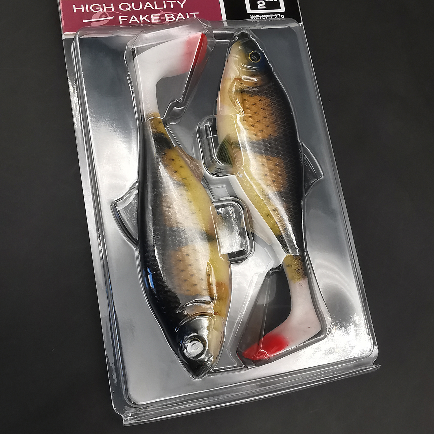TEMU Anfs 2pcs Soft Fishing Kit 3d 14cm/5.5inch Artificial Bait Shad Pike Perch Zander Catfish Fishing Tackle Isca Artificial