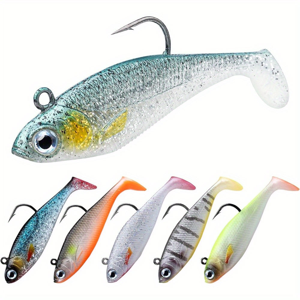 

Pre-rigged Soft Fishing Lures, Well-made Easy Catching Lures For Family Fishing, Great Action Swimbait With Spinner, All-conditions Fishing Gear For Bass Trout Walleye, Crappie Fishing Jigs