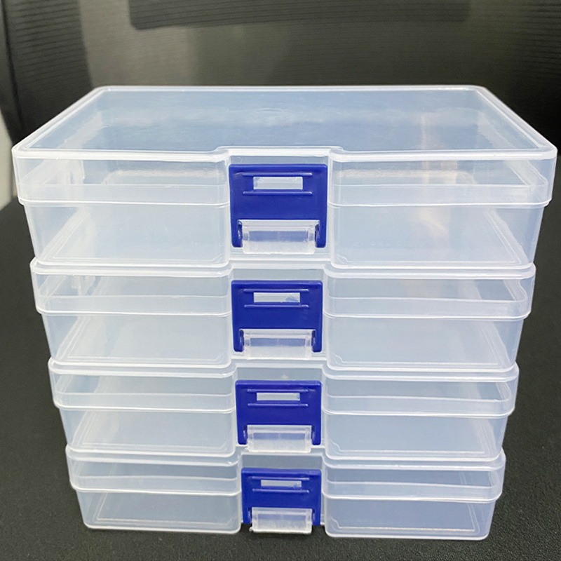 TEMU 4pcs Multipurpose Clear Organizer Boxes - Compact Storage Boxes For Jewelry, Crafts & Office Supplies - Transparent, Stackable Design For Easy Access