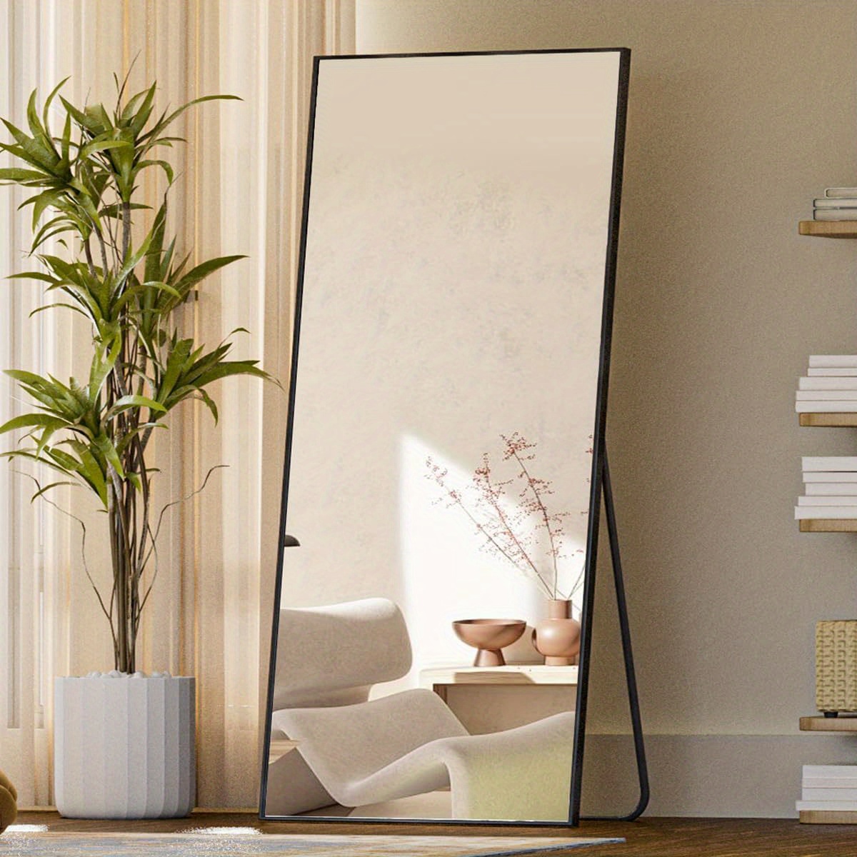 

Full Length Mirror With Stand, 71"x26" Mirror Full Length, Full Body Mirror With Aluminum Alloy Frame, Hanging Or Leaning Against Wall, Floor Body Mirror For Bedroom Living Room