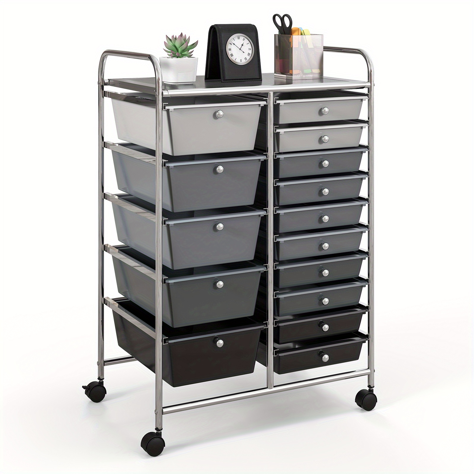 

Safstar 15 Drawer Rolling Storage Cart Tools Scrapbook Paper Office School Organizer