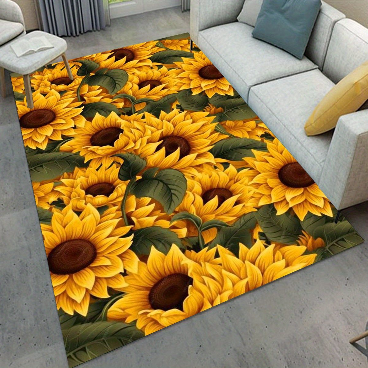 

Sunflower Non-slip Polyester Rug - Absorbent, Comfortable Floor Mat For Living Room, Bedroom, Outdoor & Gaming Area - Hand Wash Only Home Decor