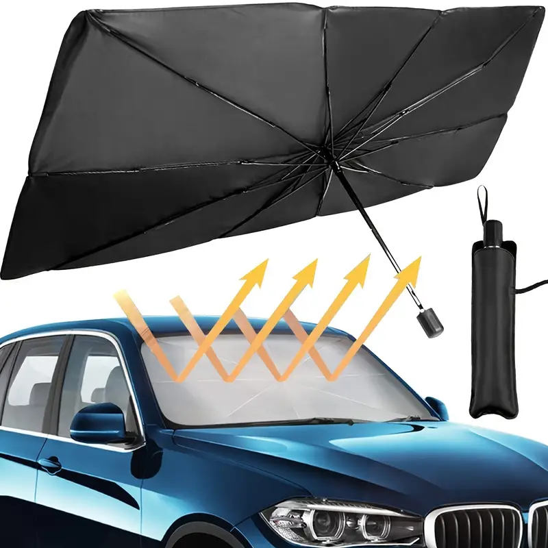 Car Sunshade UV Ray Reflector Front Window Sun Shade Visor Shield Cover, Keeps Vehicle Cool/Foldable Windshield Car Cover Visor, Material Laser 1Pcs Price In Egypt | Amazon Egypt - Foto 6