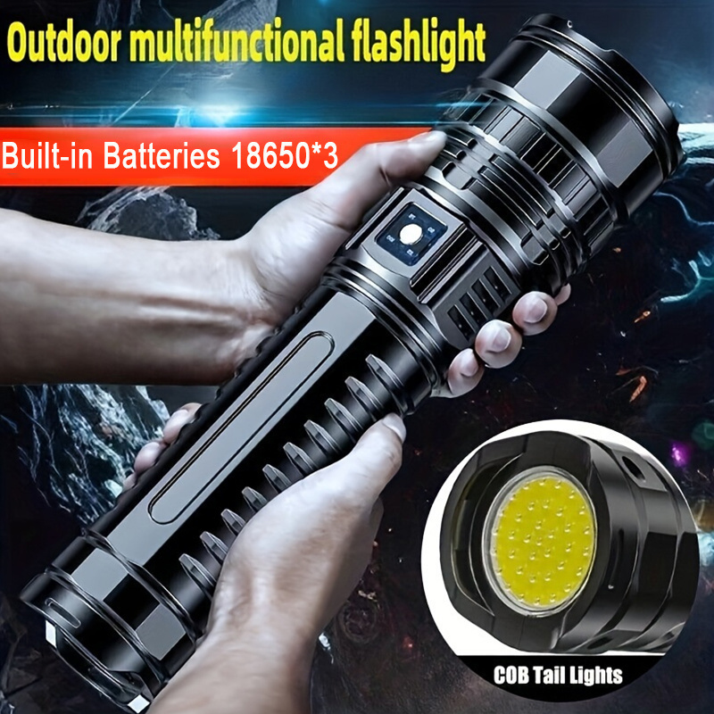 

Anyice Rechargeable Led Flashlight With Adjustable - 5 Lighting , Usb-c, Spot & , Cob Tail Light For Outdoor Use