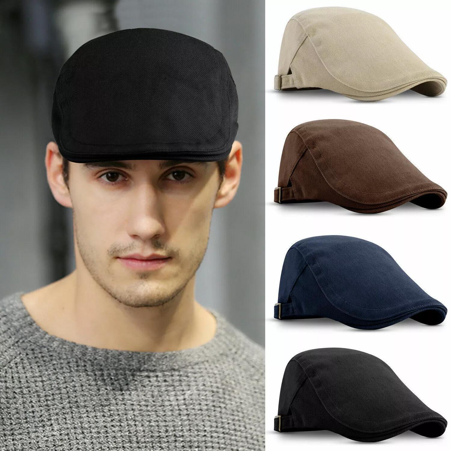 

1pc Solid Cotton Cap Mens Ivy Hat Summer Golf Driving Flat Newsboy