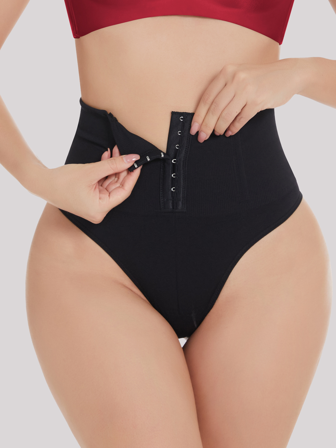 Faja reductora de control de abdomen para mujeres, sin costuras, cierre  de gancho y ojo, ropa interior moldeadora