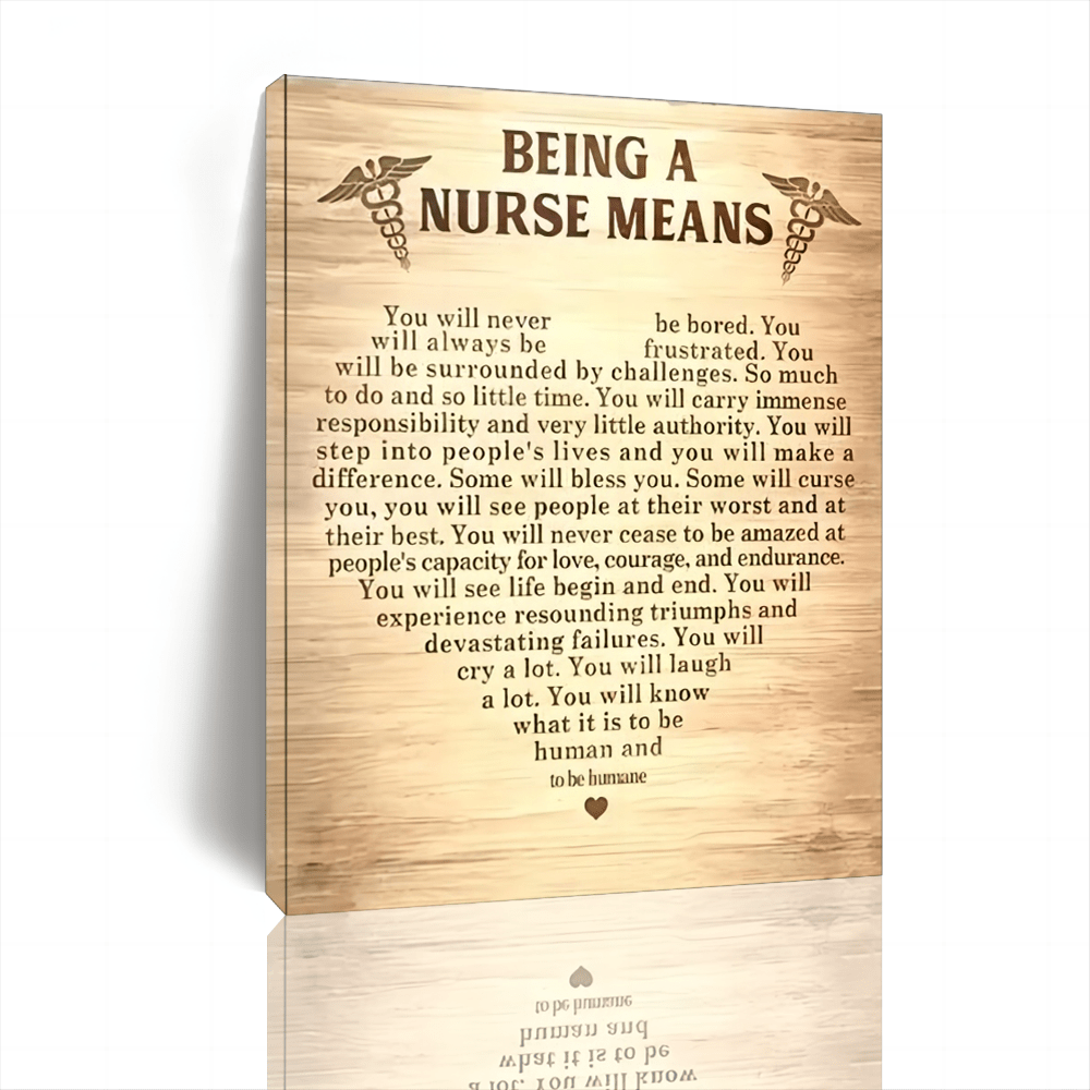

1pc Wooden Framed Nurse Matte Canvas Being A Nurse Means You Will Never Be Bored Heart Decor Wall Art Canvas Print Modern Artwork For Living Room Bedroom With Framed Ready To Hang