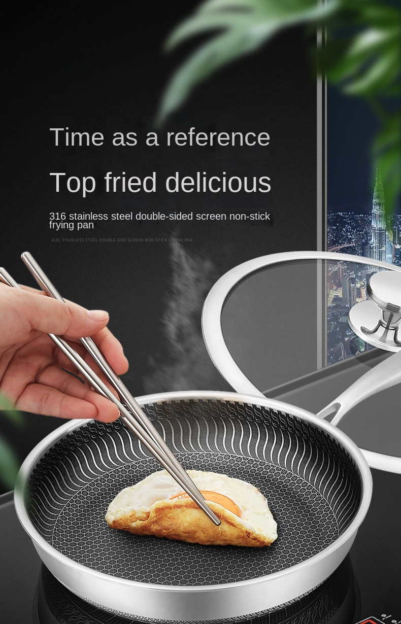 1pc   steel non stick pan home use frying pan steak frying pan soldering   induction cooker gas stove universal details 0