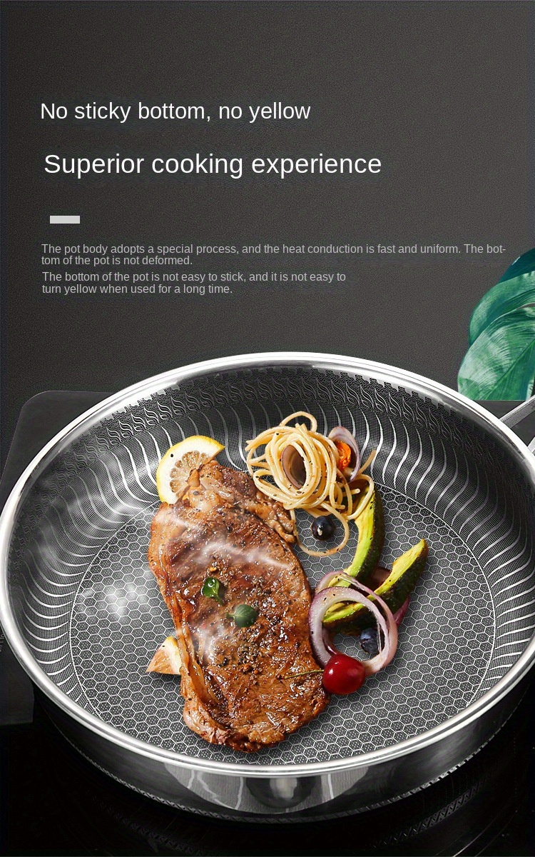 1pc   steel non stick pan home use frying pan steak frying pan soldering   induction cooker gas stove universal details 5