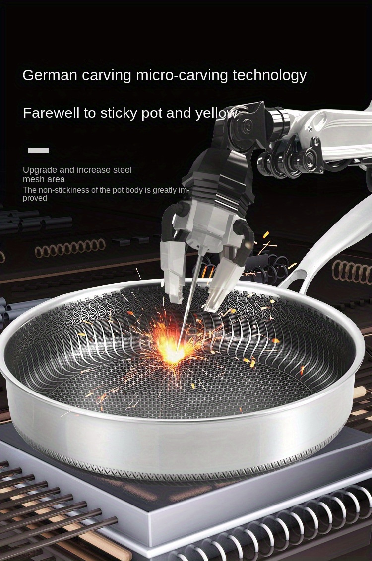 1pc   steel non stick pan home use frying pan steak frying pan soldering   induction cooker gas stove universal details 6