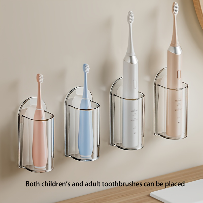 

Wall-mounted Electric Toothbrush Holder - Space-saving Bathroom Organizer For Toothbrushes & Accessories, No Power Needed