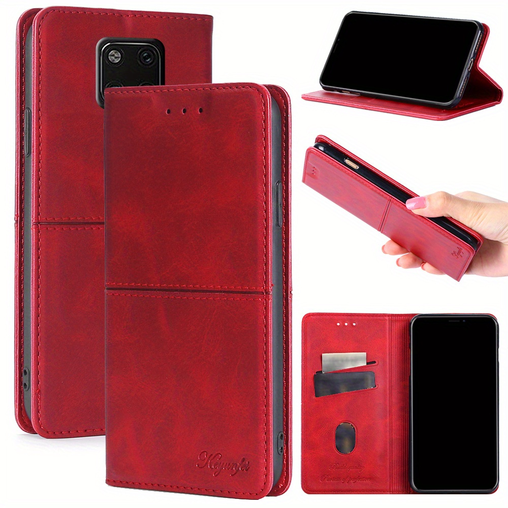 

Faux Leather Wallet Phone Case With Card Slots And Kickstand For Huawei Mate Series - Tpu Protective Flip Cover Holster