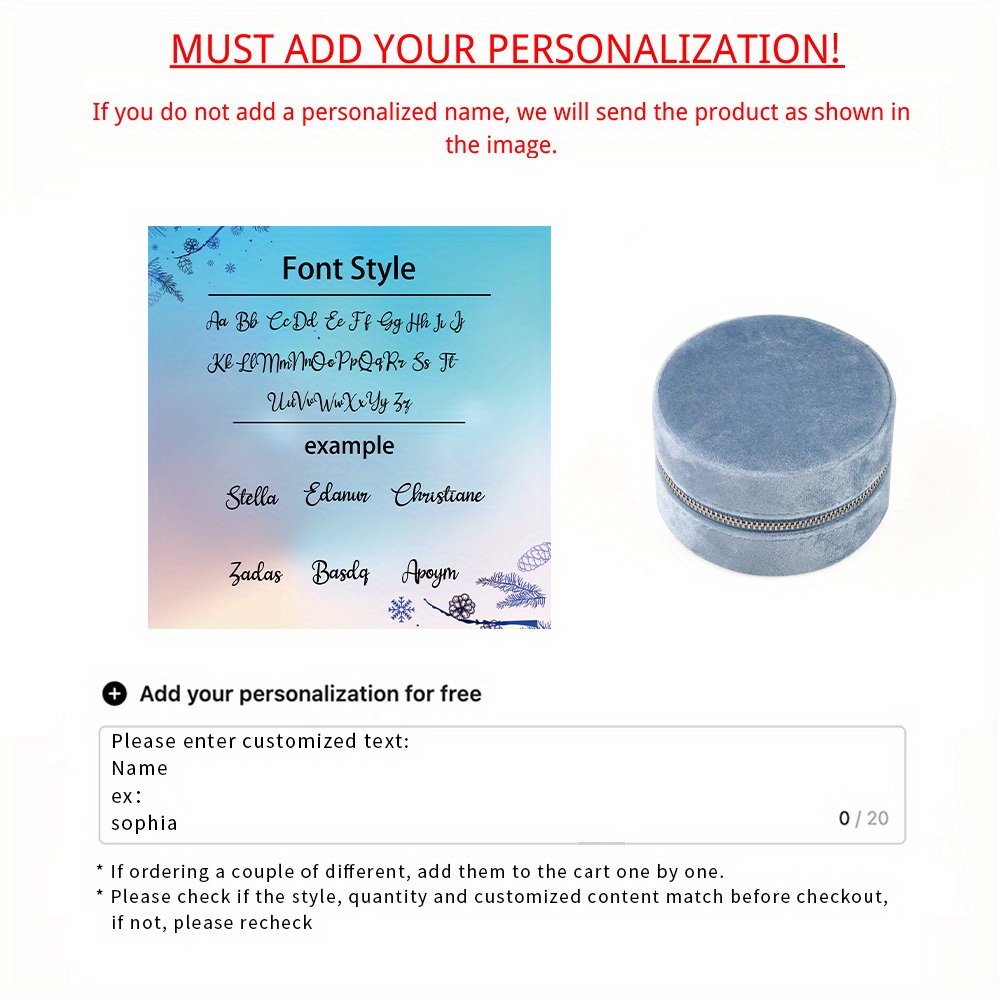 TEMU Personalized Pu Leather Travel Jewelry Box With Custom Birth Flower Engraving - Elegant Organizer For Accessories, Ideal Bridesmaid, Birthday, Christmas, Thanksgiving Gift - 1pc