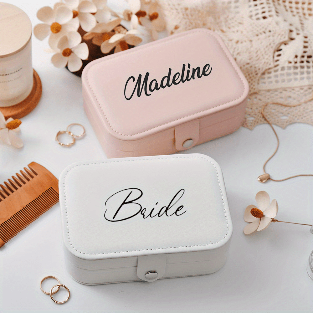 

Jewelry Travel Case, Compact Jewelry Organizer, Customized Bridesmaid Gift, Pu Leather Jewelry Box, Special Bride Gift