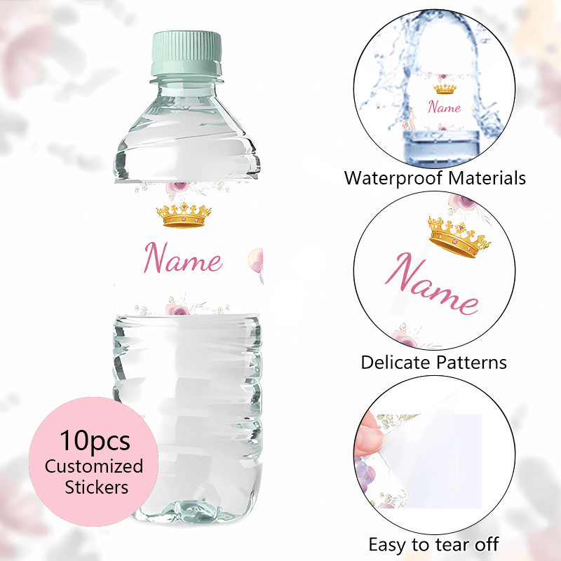 

Ensemble d'Autocollants Personnalisés pour 18ème Anniversaire - 10Pcs, Étiquettes de Bouteille d'Eau Florales Roses Personnalisées, Parfaites pour les Cadeaux de Fête & Cadeaux