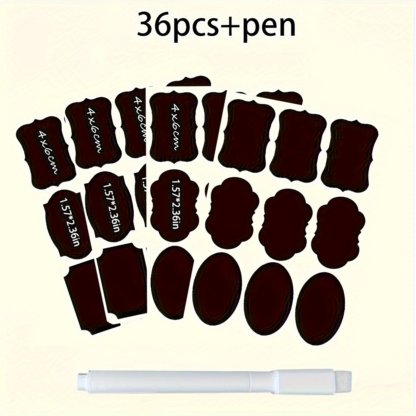 Image of 36pcs Food Storage Container Labels With Pen - Glue-free, Self-adhesive, Blackboard Sticker For Spices, Cheese, And More - Kitchen Accessories