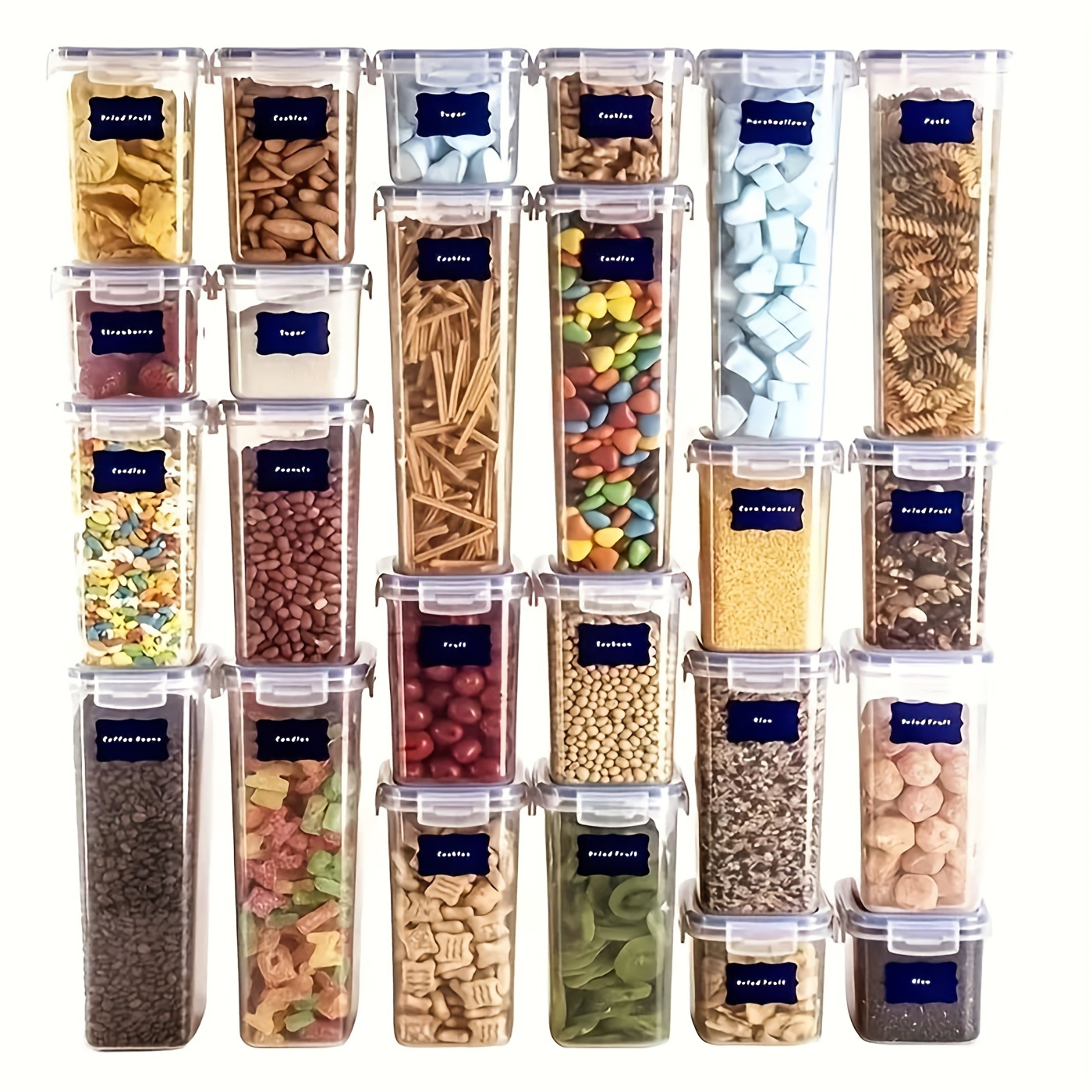 36pcs Food Storage Container Labels with Pen - Glue-Free, Self-Adhesive, Blackboard Sticker for Spices, Cheese, and More - Kitchen Accessories