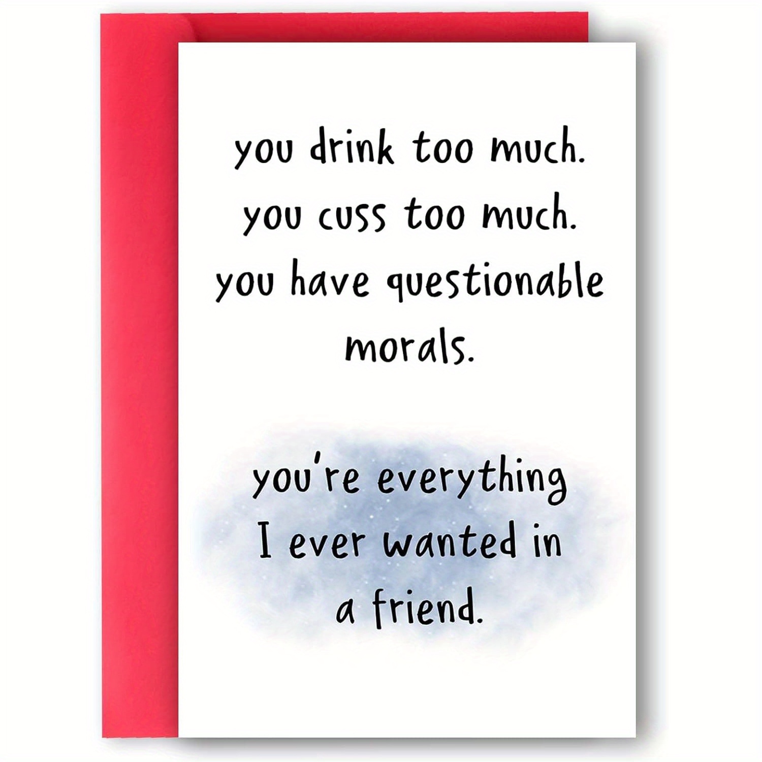 

1pc Humorous Greeting Card For Any Occasion - Funny Sarcastic Birthday, Thanksgiving, Anniversary, Thank You Card For Friends, Men, Women - Hilarious Naughty Gift Idea With Envelope