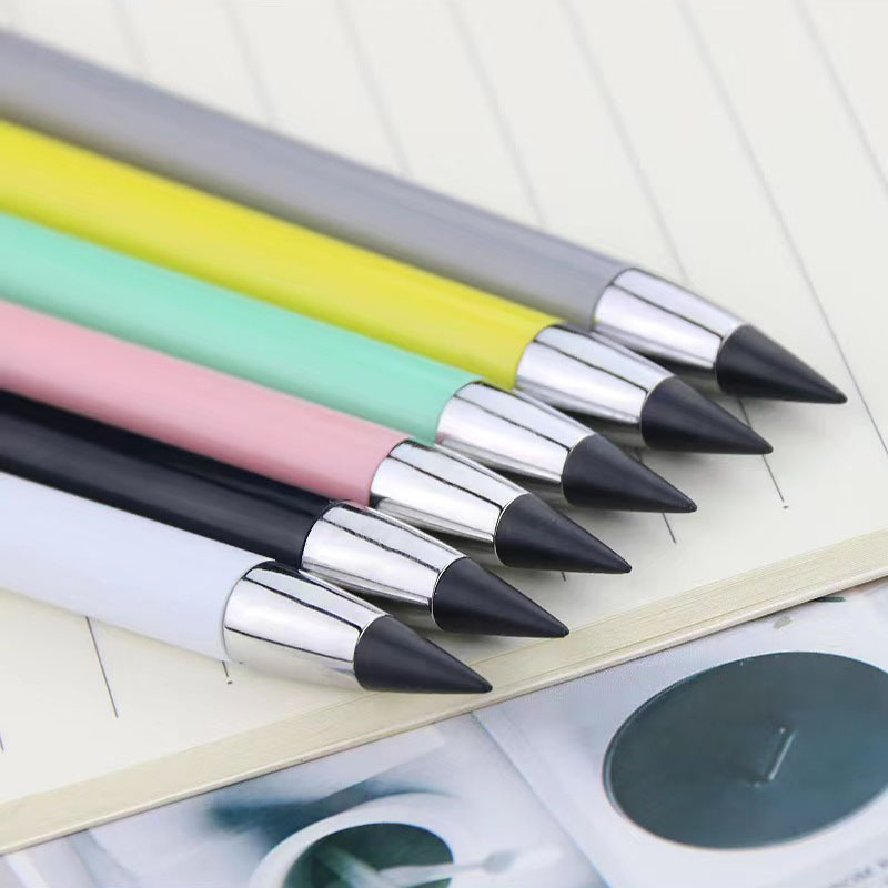 

1pc Pencil That Runs Out Without Sharpening, With Eraser, Macaron Color, And