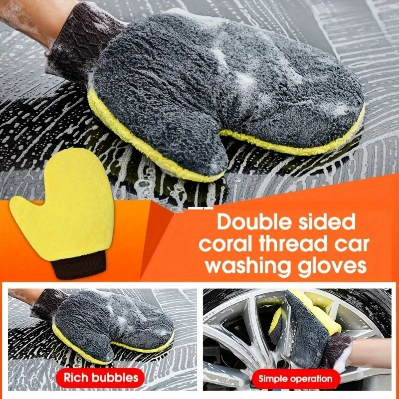 

1/2pcs -free Car Washing Gloves - , Reusable Gloves, Gloves, Towels, Car Washing Gloves, Nyl Double- , Car Dry Cleaning, Wet Cleaning, Cleaning For Car