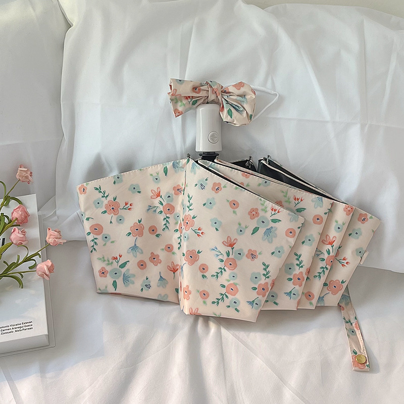 TEMU Travel Umbrella Compact, Pretty Automatic Folding Umbrella, Lightweight Umbrella Windproof, Colorful Flower Umbrella For Adults Women, Cute