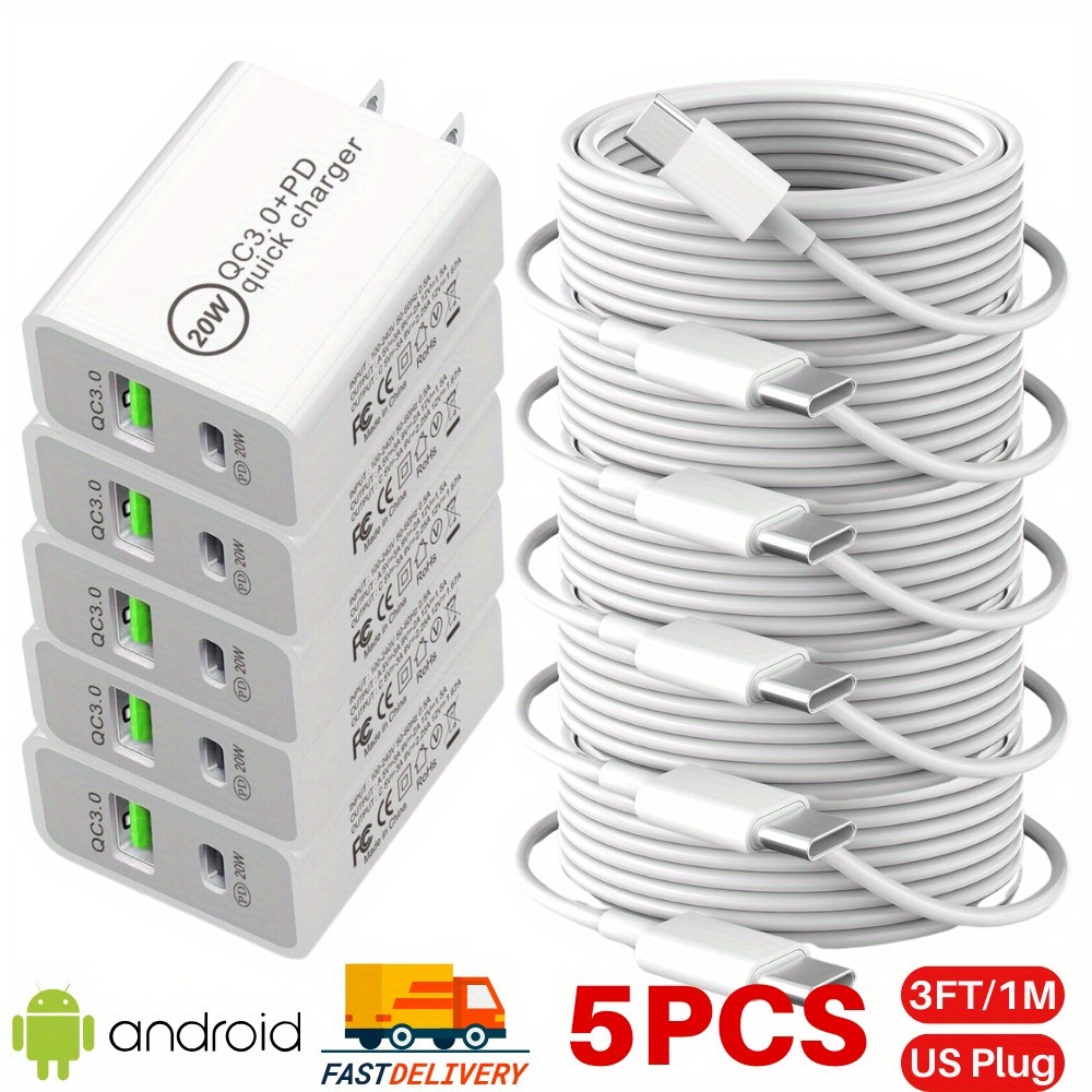

For 15 Samsung Android Usb Type C Cable 20w Fast Charger Wall Adapter Lot