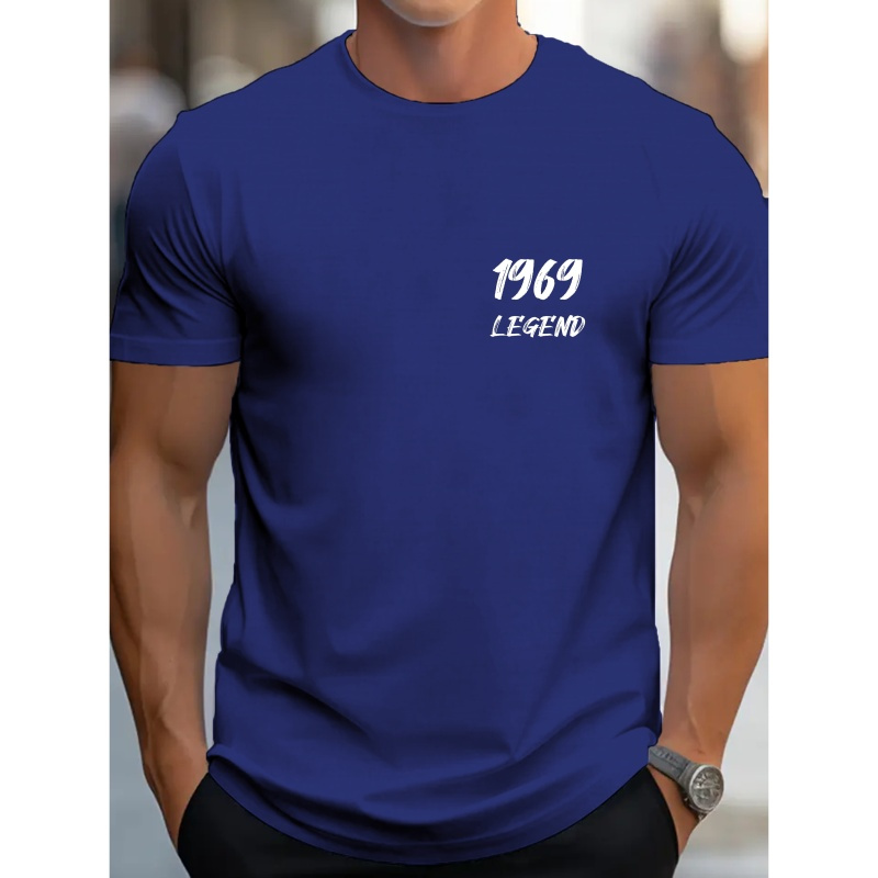 

1969 Legend Simple Print Tee Shirt, Tees For Men, Casual Short Sleeve T-shirt For Summer