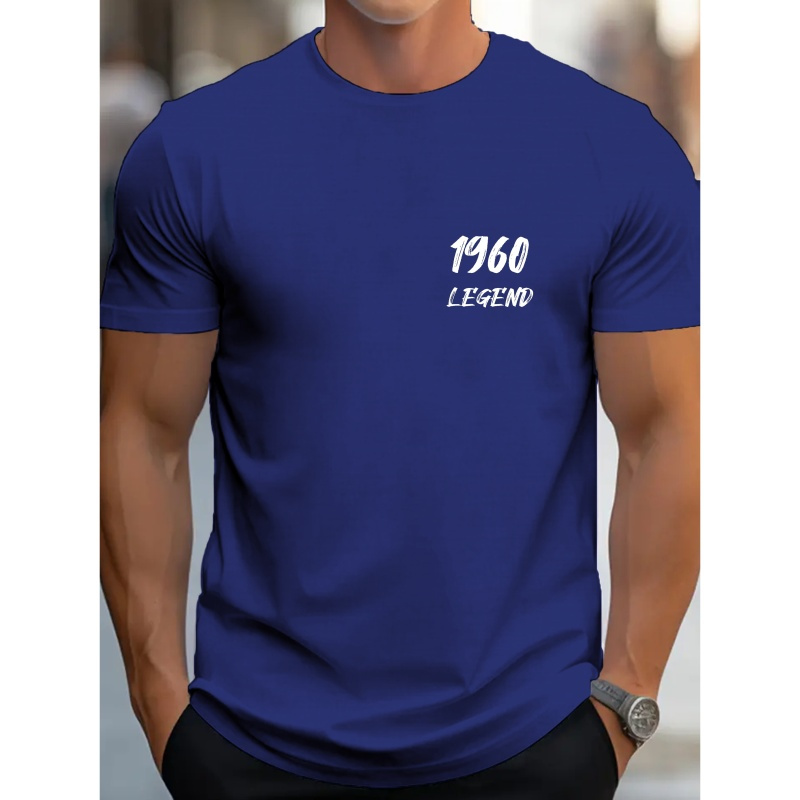 

1960 Legend Simple Print Tee Shirt, Tees Pour Hommes, T-shirt Décontracté à Manches Courtes Pour L'été