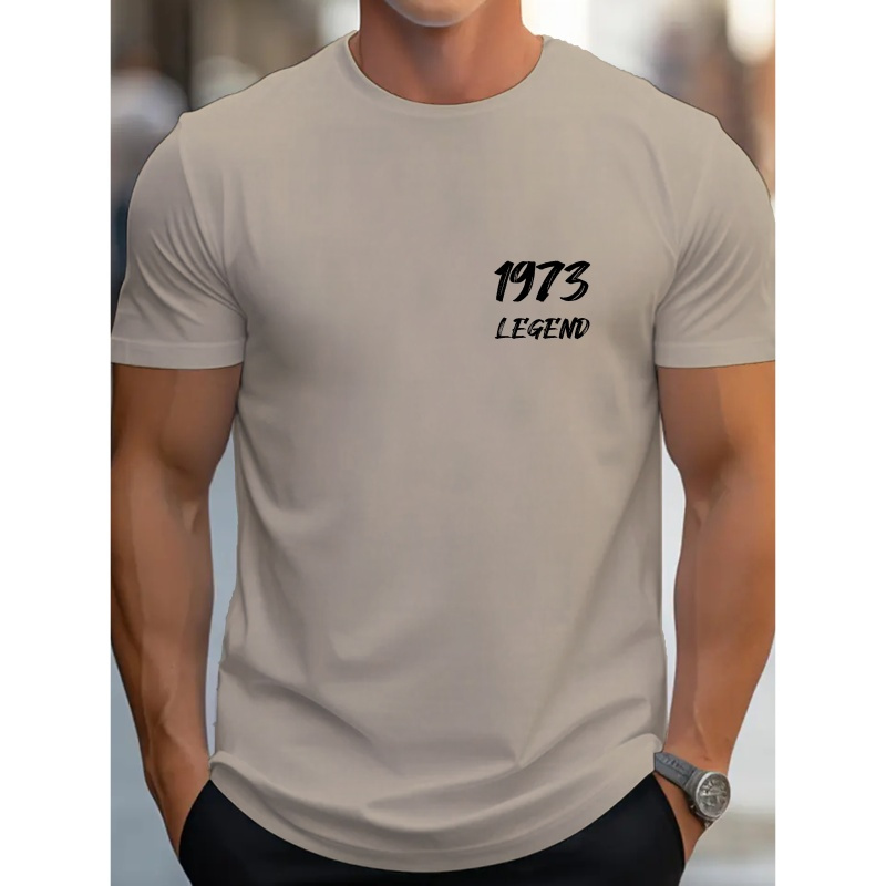 

1973 Simple Legend Print Tee Shirt, Tees For Men, Casual Short Sleeve T-shirt For Summer