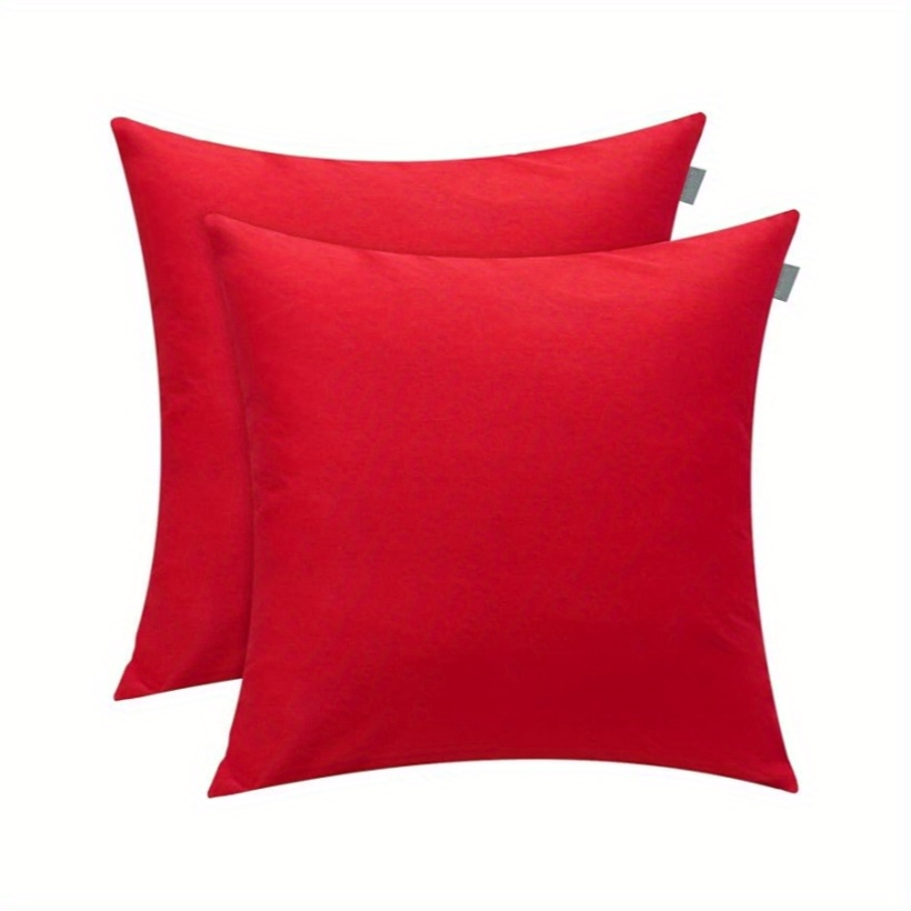 

2 Pack Square Throw Pillow Covers Christmas Diy Throw Pillowcase Blank Sublimation Pillow Cases Heat Transfer Pillow Covers Christmas Red Cushion Cover (18x18 Inch)