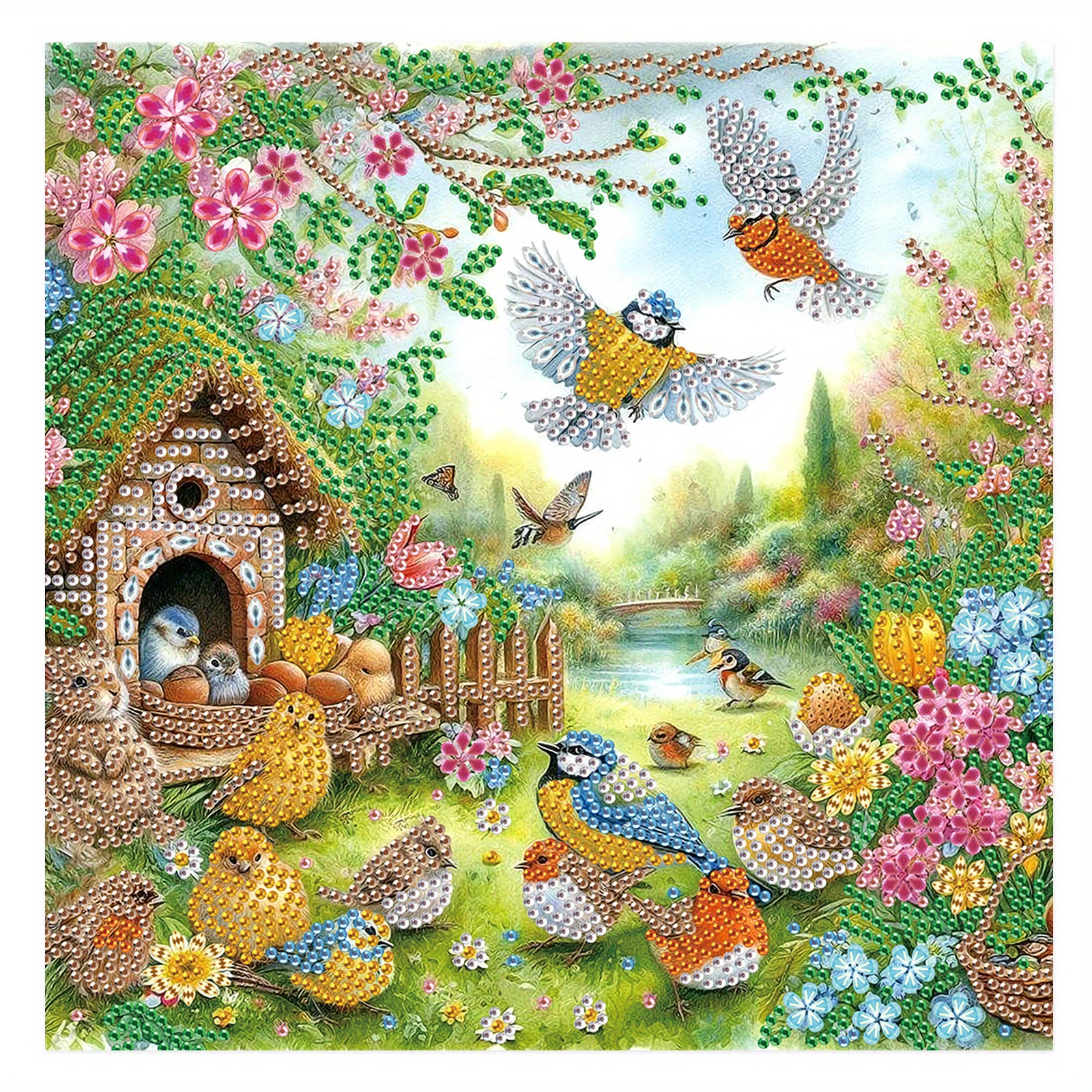 

5d Diy Bird Diamond Art Kit - Special Shaped Crystal Mosaic Craft, Partial Drill Canvas For Home Wall Decor