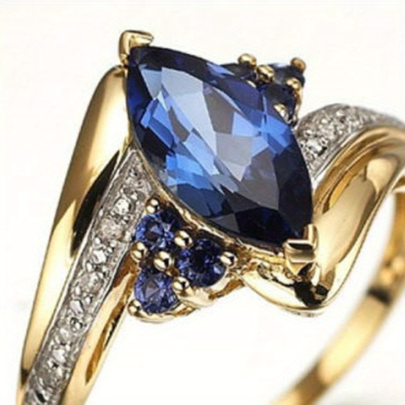 

1pc Luxury Geometric Elegant Horse Eye Shape Ring For Women Wedding Engagement Party Jewelry Accessories Size 6-11