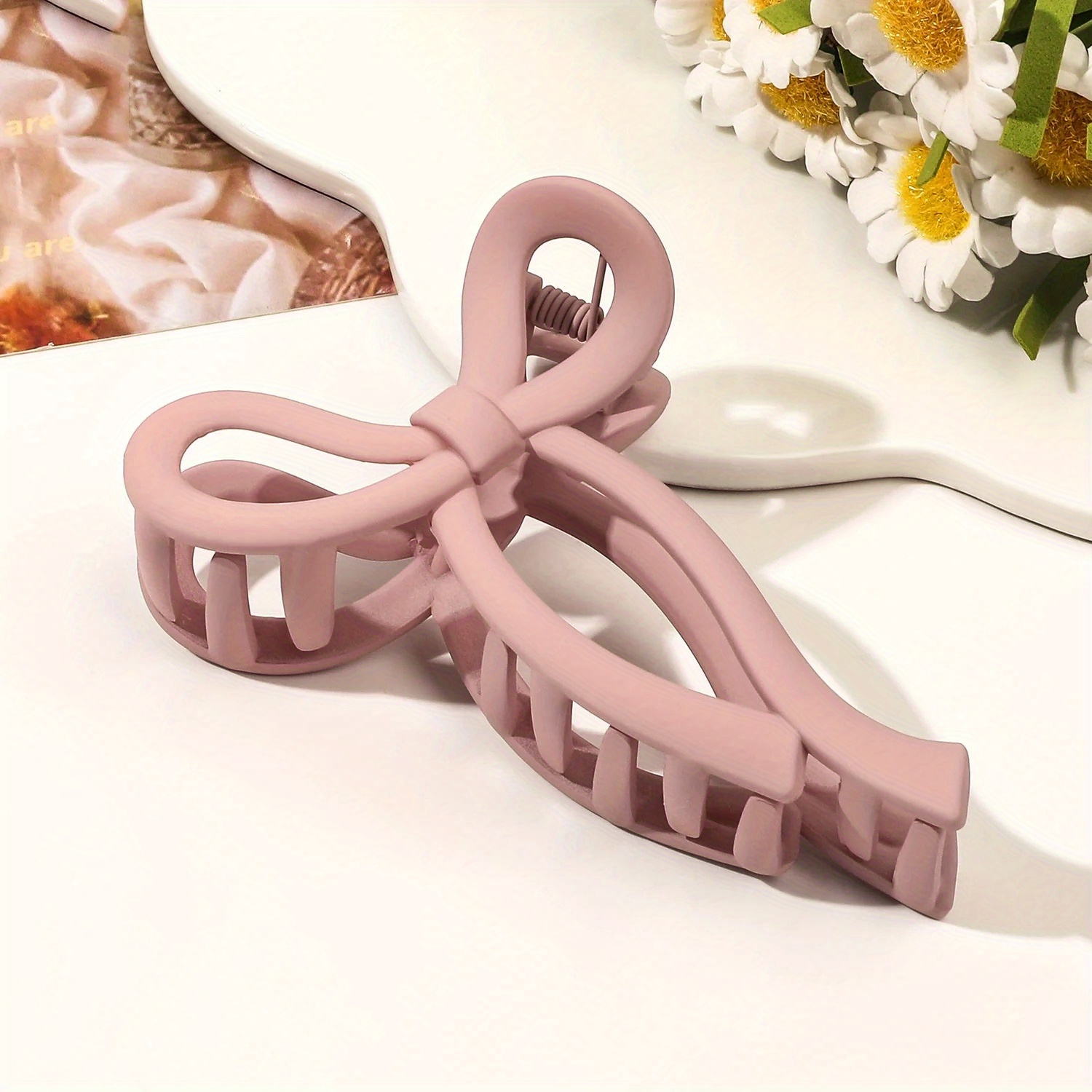 1pc Bow Hair Clip For Women, High-end Elegant Updo Hairpin, Shark Clip Hair Accessory, Suitable For Daily Commuting And