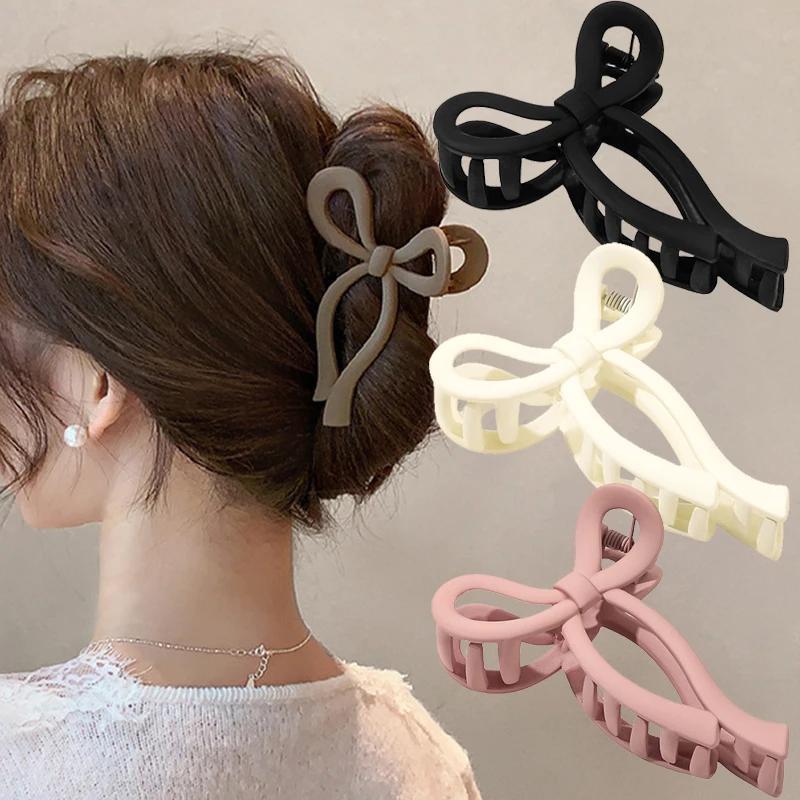 

1pc Elegant Bowknot Shaped Hair Claw Clip Trendy Non Slip Ponytail Holder For Women And Daily Use